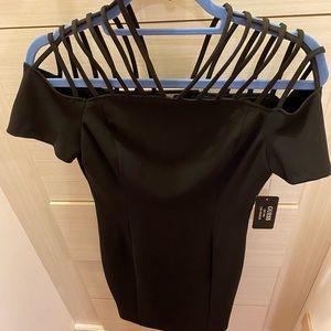 Brand new black evening dress w/ cutout shoulders